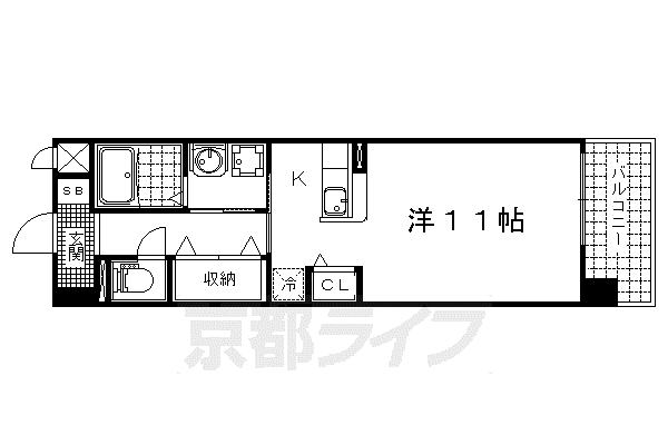 シカタ シャンブレットI(ワンルーム/7階)の間取り写真