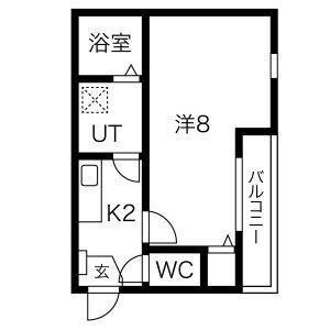 クレフラスト新守山南A棟(1K/2階)の間取り写真