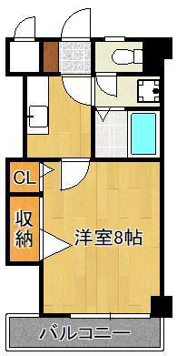 ピエドラブランカ西本町(1K/4階)の間取り写真