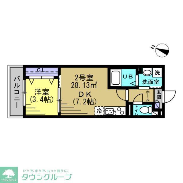 シャイネクス馬橋(1DK/3階)の間取り写真