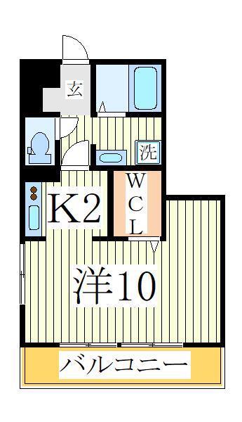 アルファタウン天王台A(1K/2階)の間取り写真