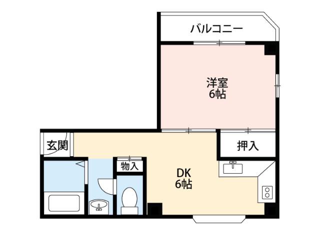 エクセレンス千里山(1DK/1階)の間取り写真