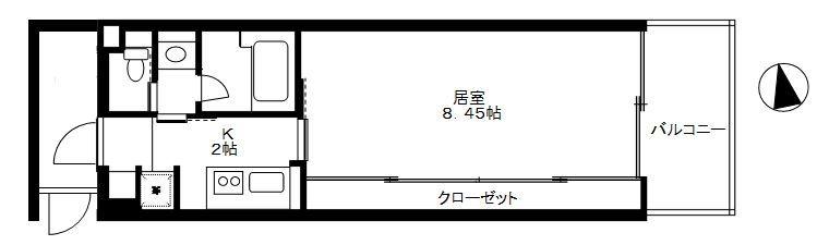 メゾンブランシェ(1K/1階)の間取り写真