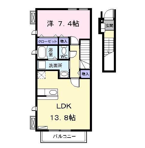 ZEUS I (1LDK/2階)の間取り写真