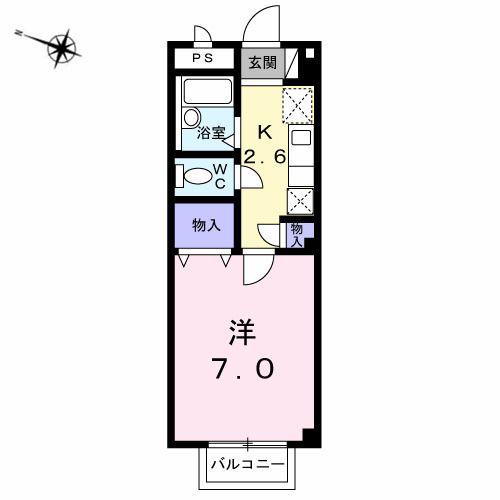アメニティー21(1K/1階)の間取り写真