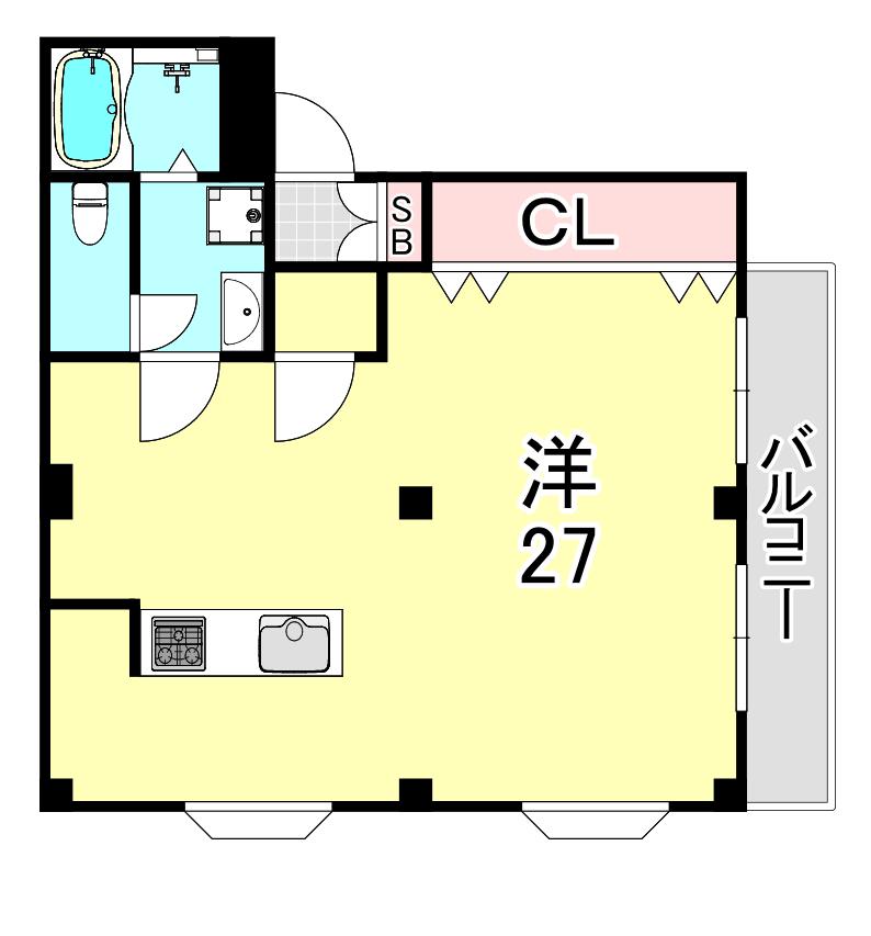 シャトー永井3(ワンルーム/4階)の間取り写真