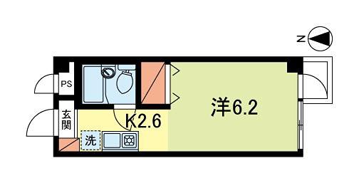 アヌムサンブイ(1K/2階)の間取り写真