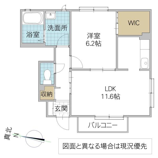 ルミエールレクエルド(1LDK/1階)の間取り写真