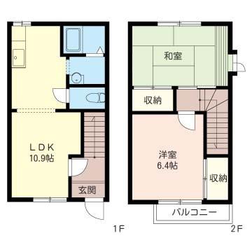 シャンベール善行路B(2LDK/1階)の間取り写真