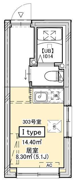 PROTO武蔵小山II(ワンルーム/3階)の間取り写真