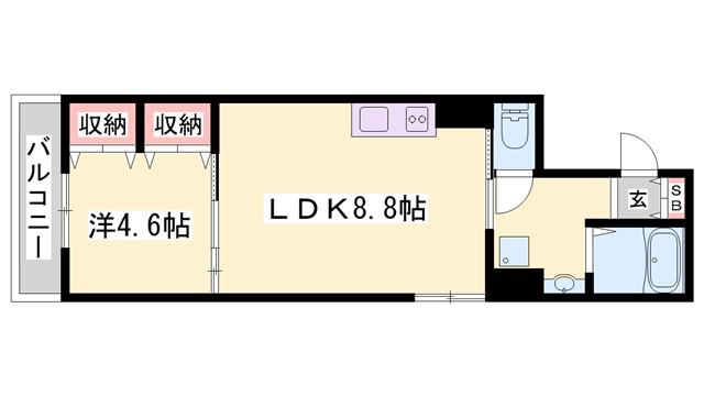 LALA錦が丘(1LDK/2階)の間取り写真