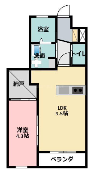 ル・リオン葵東A棟(1LDK/2階)の間取り写真
