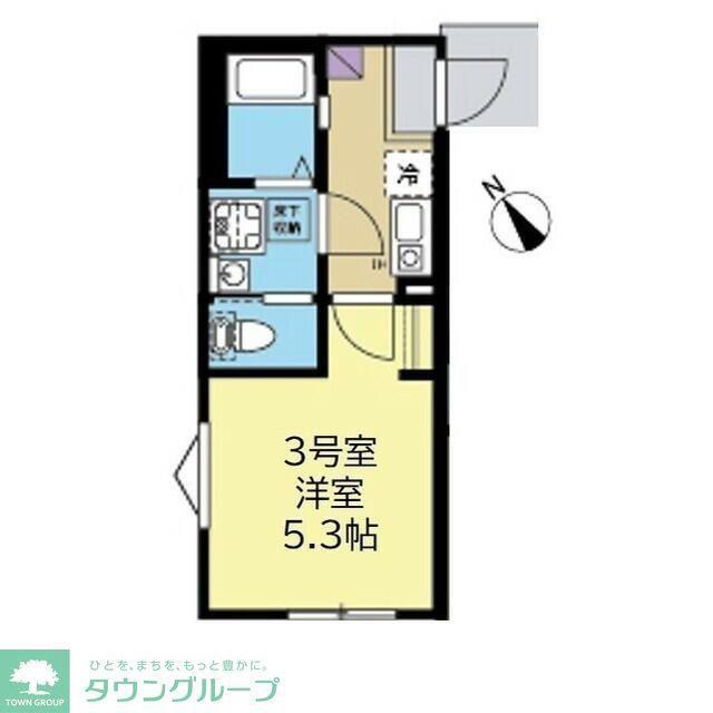 方舟追浜(1K/2階)の間取り写真
