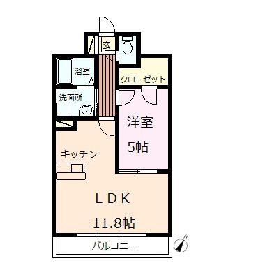 白山ヒルズ(1LDK/9階)の間取り写真