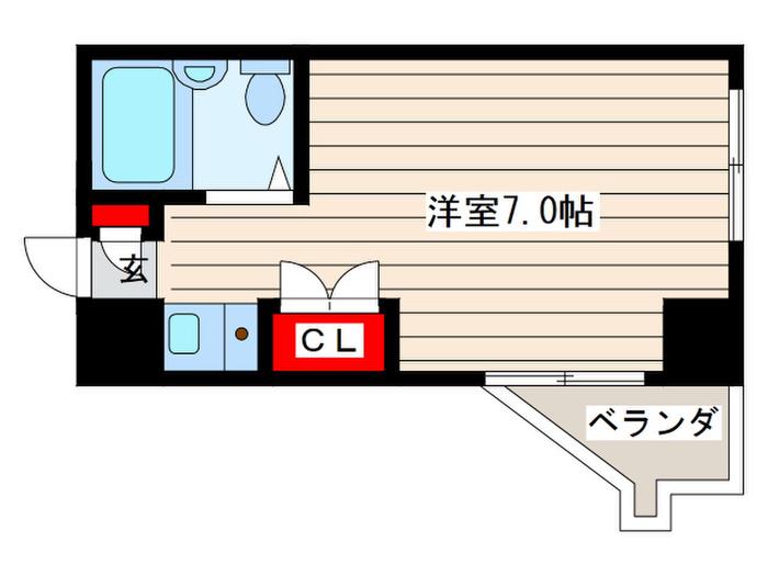 地下鉄千日前線 桜川駅(大阪) 徒歩5分 8階建 築36年(ワンルーム/3階)の間取り写真