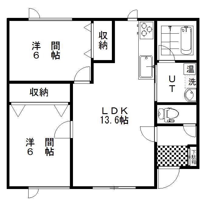ARK I(2LDK/1階)の間取り写真