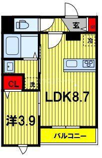 パークヴィラ桜木(1LDK/1階)の間取り写真