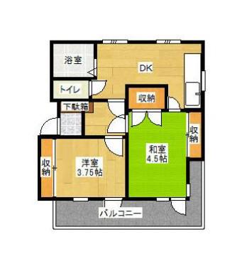 スカイコート大宮(2DK/3階)の間取り写真