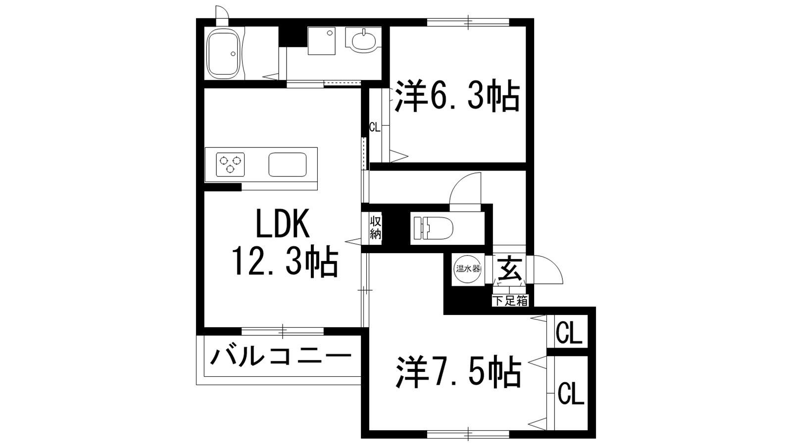 オーキッドガーデン(2LDK/2階)の間取り写真