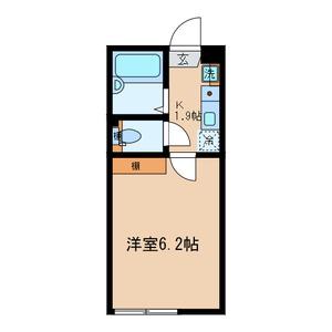CASA宝町(1K/1階)の間取り写真