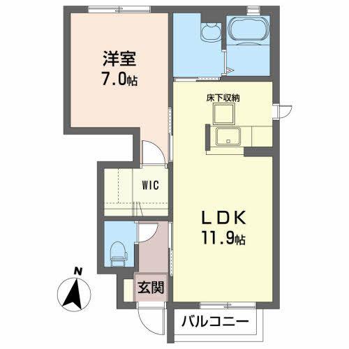 シャーメゾン リツオウ(1LDK/1階)の間取り写真