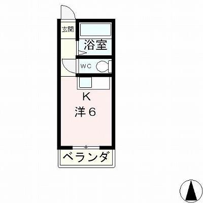 クッキィー石山寺(ワンルーム/2階)の間取り写真