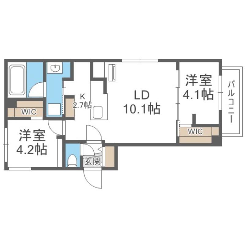 TERRACE WARABI(2LDK/3階)の間取り写真