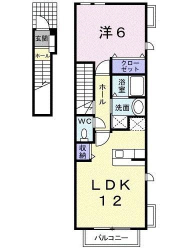 ラークハーモニー(1LDK/2階)の間取り写真