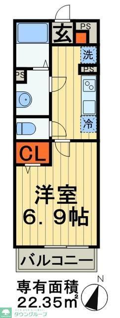 リブリ・西千葉(1K/3階)の間取り写真