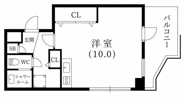 メインステージ芦屋楠(ワンルーム/4階)の間取り写真