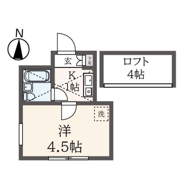 中原セントアークスN棟(1K/1階)の間取り写真
