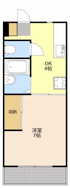 ハーベスト上島(1DK/1階)の間取り写真