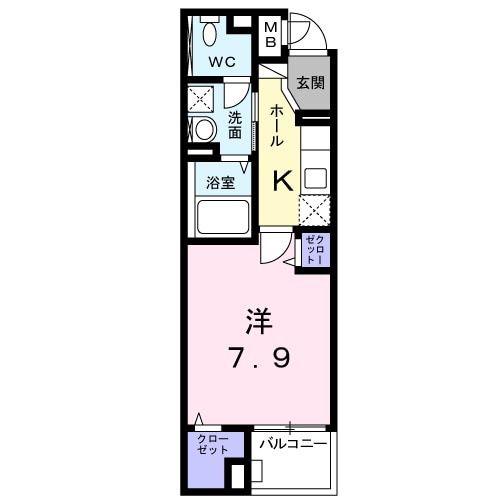 ステーション シン(1K/1階)の間取り写真