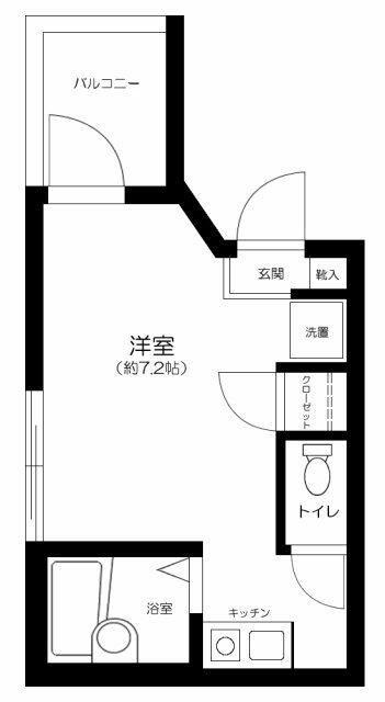 エヌブラン(ワンルーム/1階)の間取り写真