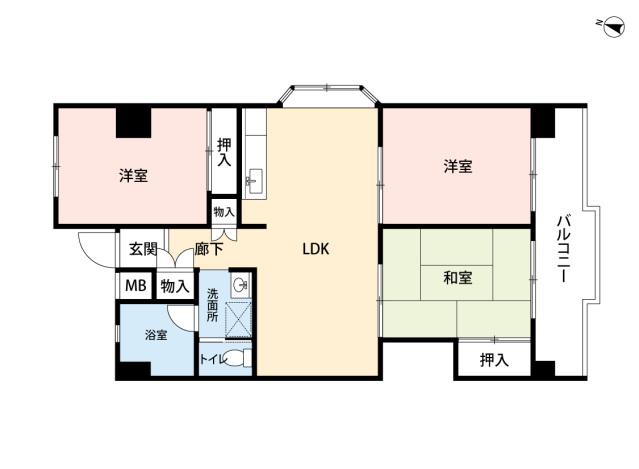 ファーストレジデンス(3LDK/6階)の間取り写真