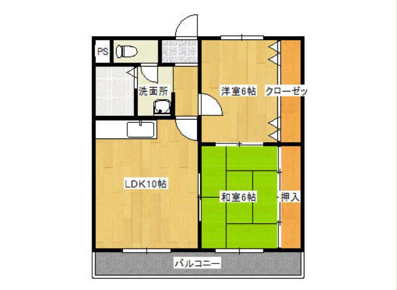 メイフェアN(2LDK/4階)の間取り写真