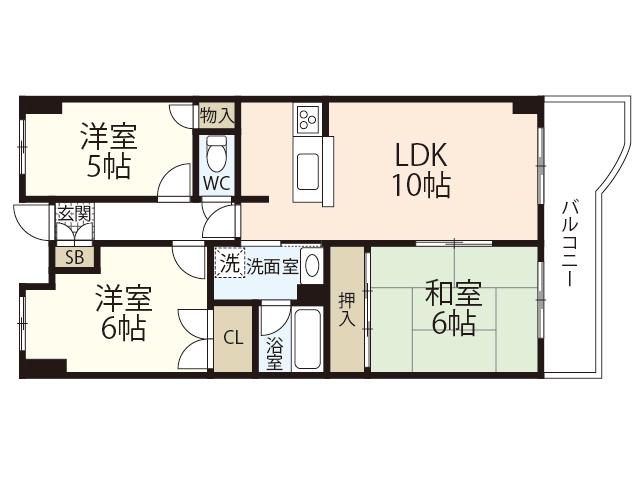 フォーラム牛田早稲田(3LDK/1階)の間取り写真