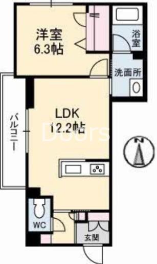 メゾンフェリシア(1LDK/2階)の間取り写真