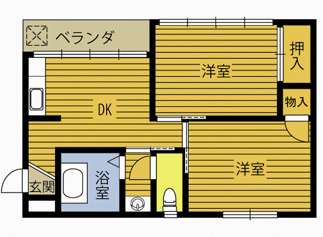 グランセノーテ春日(2DK/2階)の間取り写真