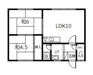 志ま屋コーポ(2LDK/1階)の間取り写真