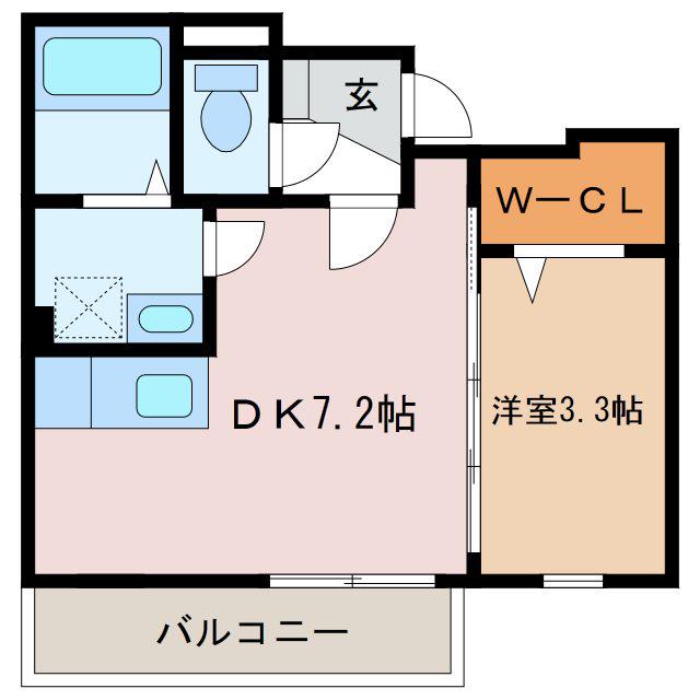 LA SITA埋橋(1DK/3階)の間取り写真