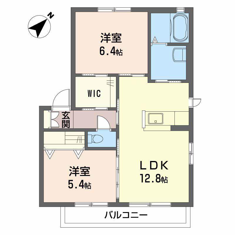 広島電鉄宮島線 高須駅(広島) 徒歩17分 2階建 築16年(2LDK/2階)の間取り写真