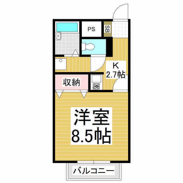 ハイムサンライズB(1K/1階)の間取り写真