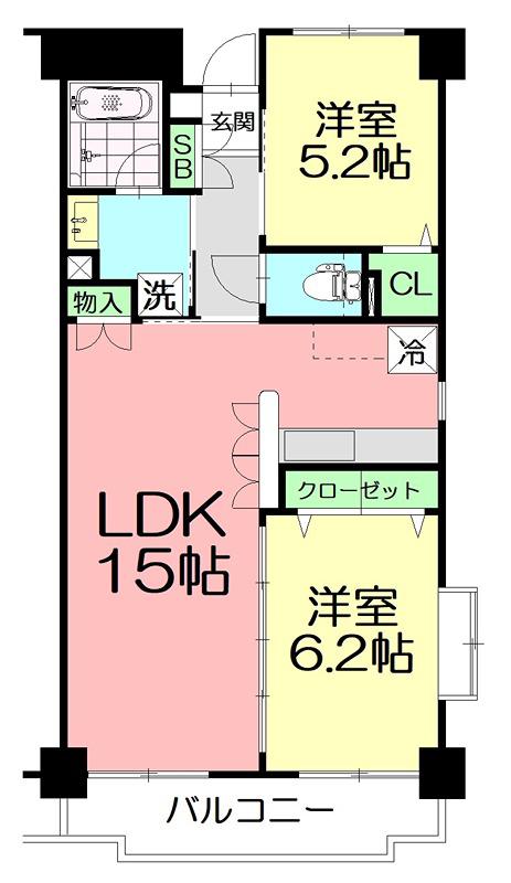タウンコート湘南(2LDK/1階)の間取り写真