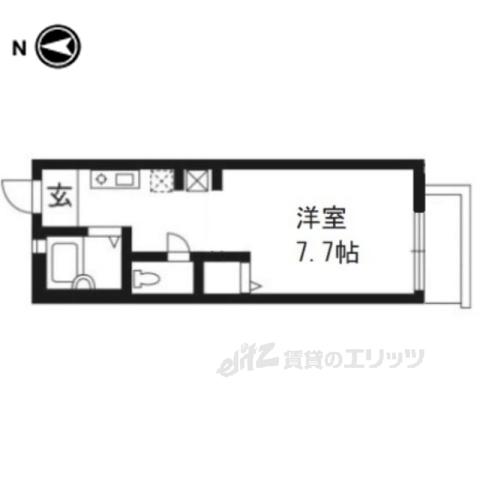 プリムヴェール(ワンルーム/1階)の間取り写真