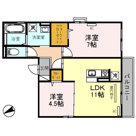 桜コリーナ(2LDK/3階)の間取り写真
