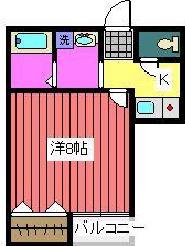 サンライズブルバード中青木(1K/1階)の間取り写真