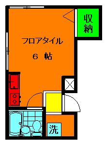 吉村ビル(ワンルーム/1階)の間取り写真