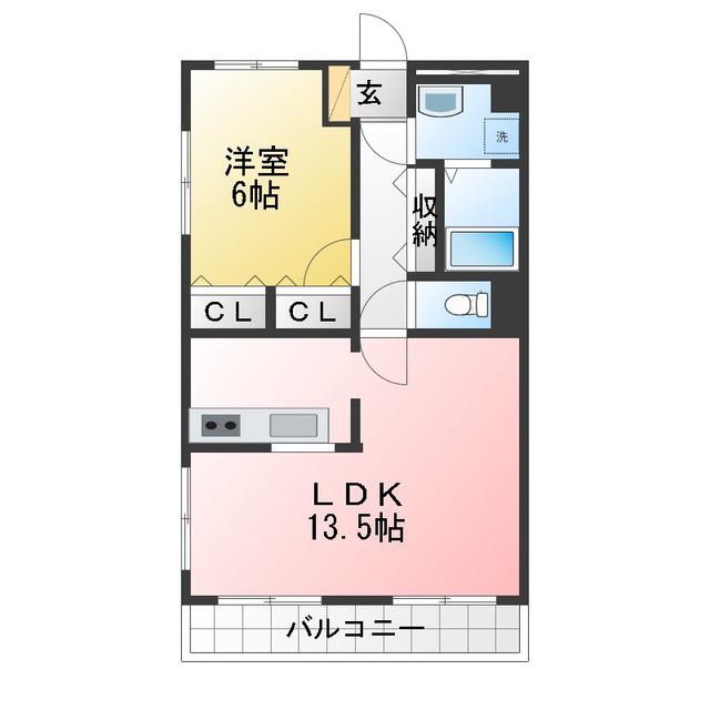 ルミエール湘南(1LDK/1階)の間取り写真