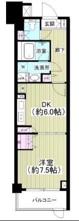 ライオンズマンション乃木坂(1DK/1階)の間取り写真